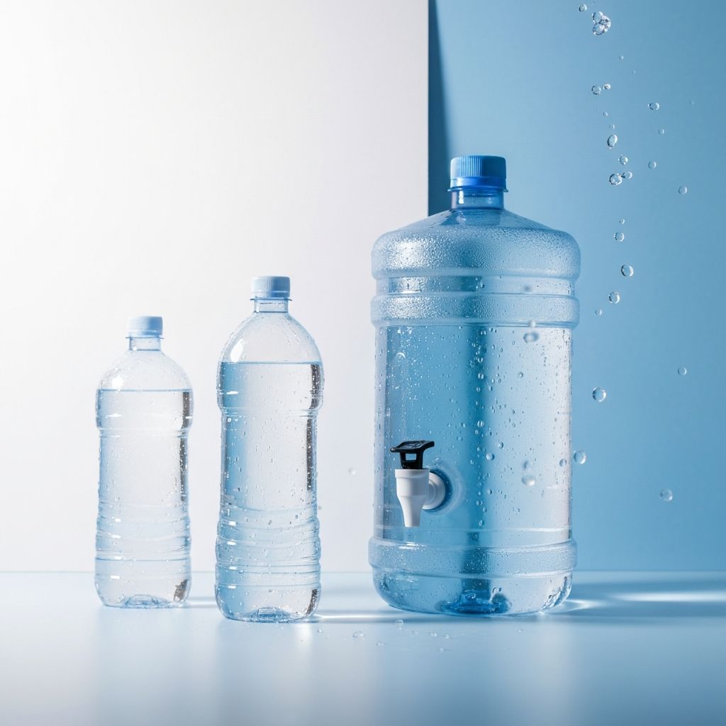 Botellas de agua pura premium